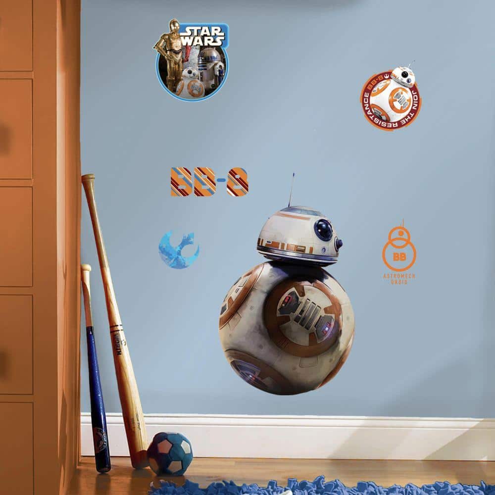 RoomMates 5 in. W x 19 in. H Star Wars EP VII BB-8 6-Piece Peel and Stick Giant Wall Decal, Multi -  RMK3147GM