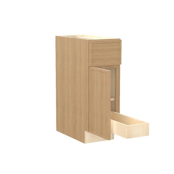 Franklin 12 in. W x 24 in. D x 34.5 in. H Assembled Plywood Base Kitchen Cabinet in Vanguard Oak with 1ROT Soft Close LH