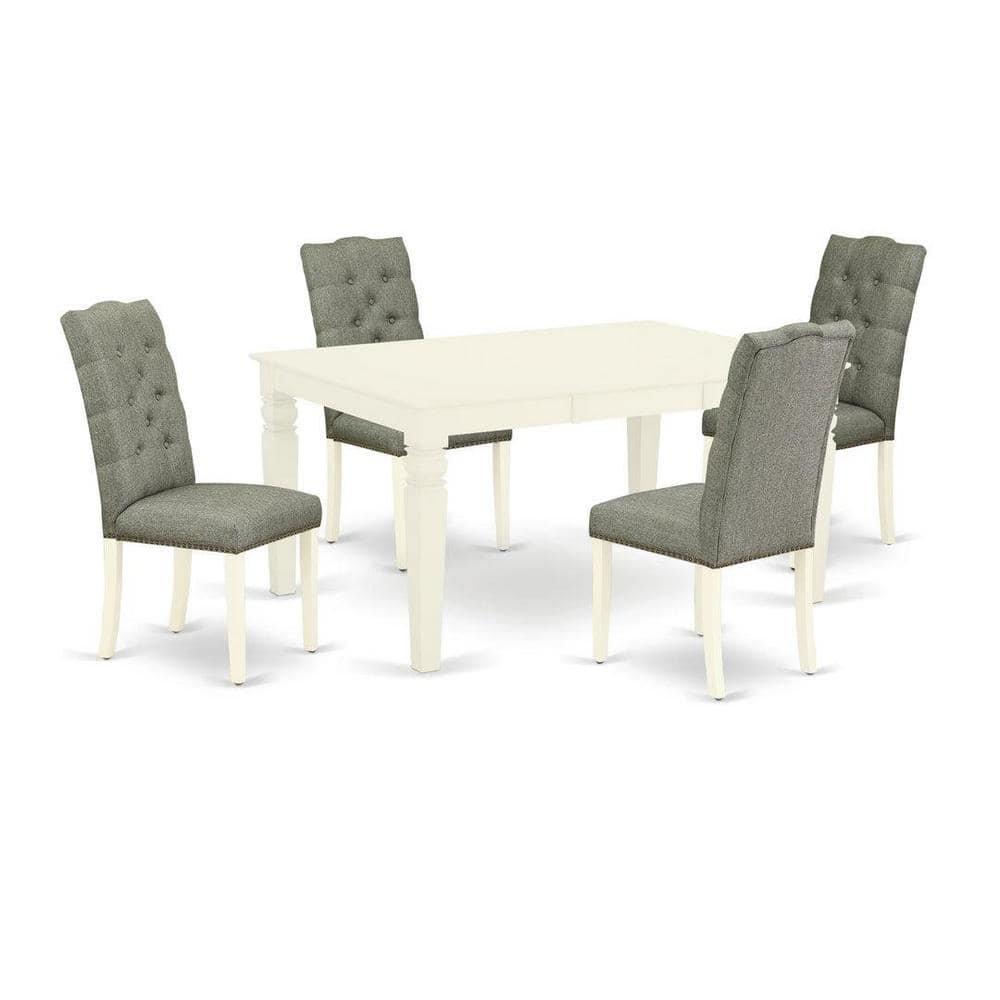 5-Piece Buttermilk and Cherry Finish Solid Wood Top Dining table with 4-Chairs with Butterfly Leaf Lattice Back price history on PriceWatchPro