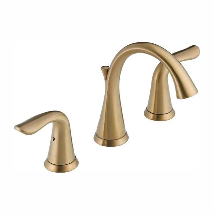 Delta Lahara Gold 8 in. Widespread 2-Handle Bathroom Faucet with Metal Drain Assembly in Champagne Bronze