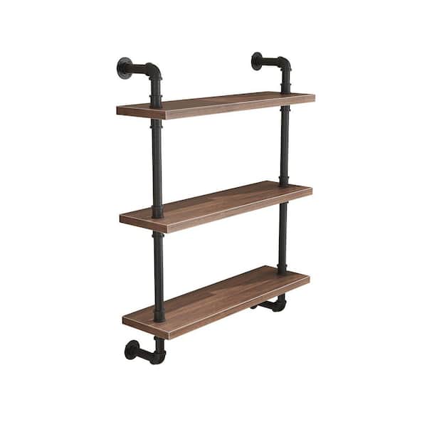 Unbranded 21.6 in. W x 9.8 in. D Brown Storage Floating Shelf, Decorative Wall Shelf