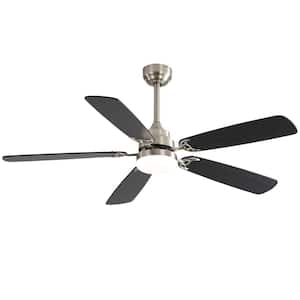 52 in. Classic Integrated LED Silver Indoor Ceiling Fan Light with 2 Color Blade and Adjustable Color Temperature