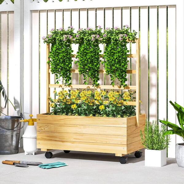 【予約販売品】 Outsunny 34.6in. Bed Garden Raised H 41.7in. x W 18.9in. x L テーブル・チェア・ハンモック