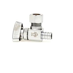Convertible II 1/2 in. PEX x 3/8 in. O.D. 1/4 in. Turn Angle Ball Valve in Chrome