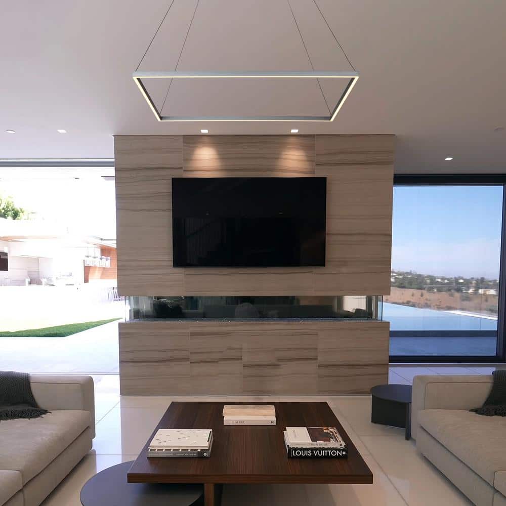 Atria 39.5" Silver LED Square Pendant Light