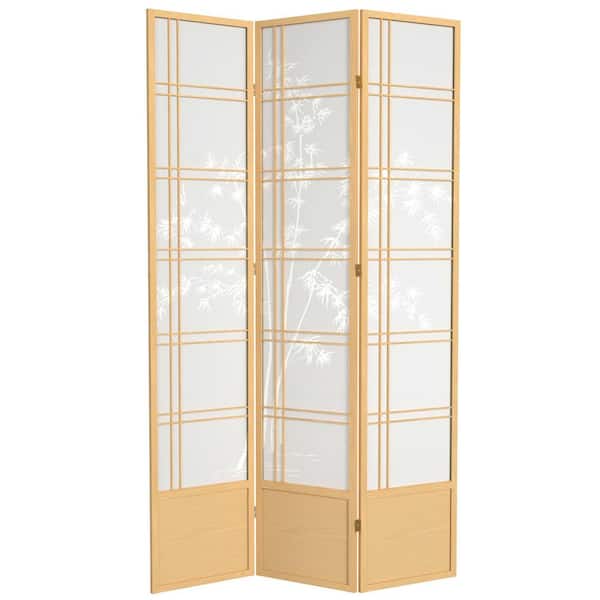 7 ft. Natural 3-Panel Room Divider