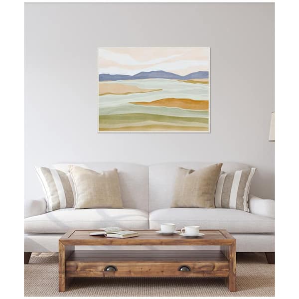 Sylvie "Dreamy Hillscape" by Nikita Jariwala Beaded White Framed Art Print 42 in. x 32 in.