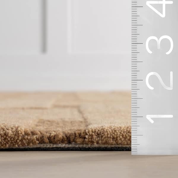 Remy Crosshatch Wool Brown 9 ft. x 12 ft. Indoor/Outdoor Patio Rug