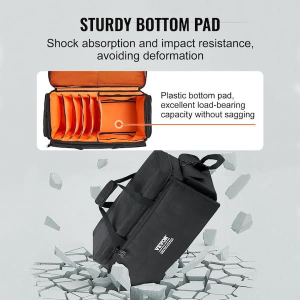 VEVOR DJ Cable File Bag Black 1200D Oxford Fabric DJ Gig Bag with