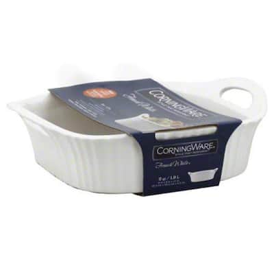 French White 2 Qt. 8 in. x 8 in. Square Stoneware Baker