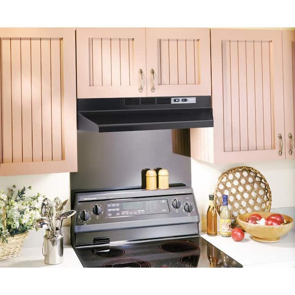BUEZ1 30 in. Ductless Under Cabinet Range Hood with light and Easy Install System in Black
