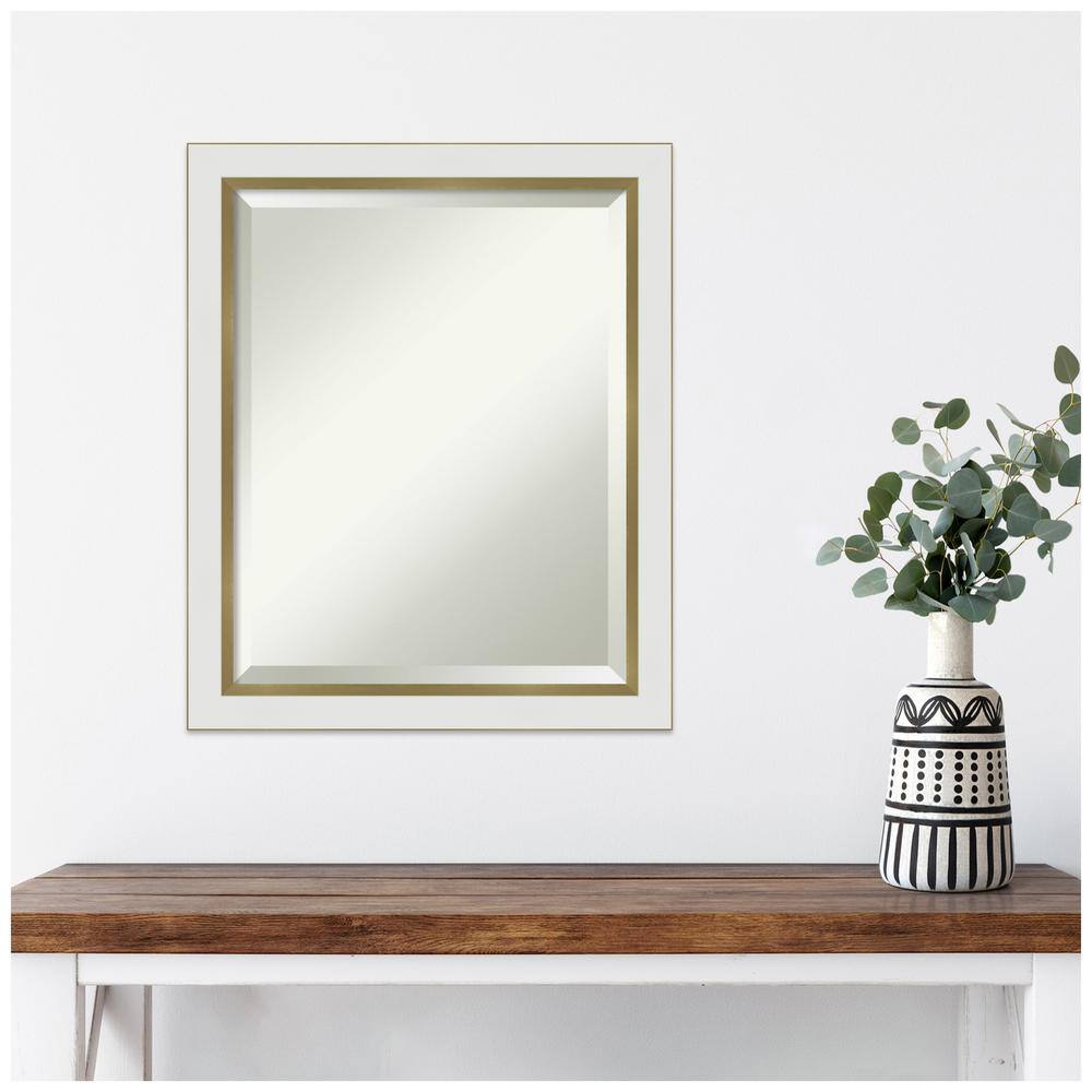 Eva White and Gold Rectangular Wall Mirror