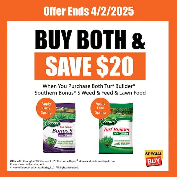 Turf Builder 17.24 lbs. 5,000 sq. ft. Bonus S Southern Weed & Feed2, Weed Killer Plus Dry Lawn Fertilizer