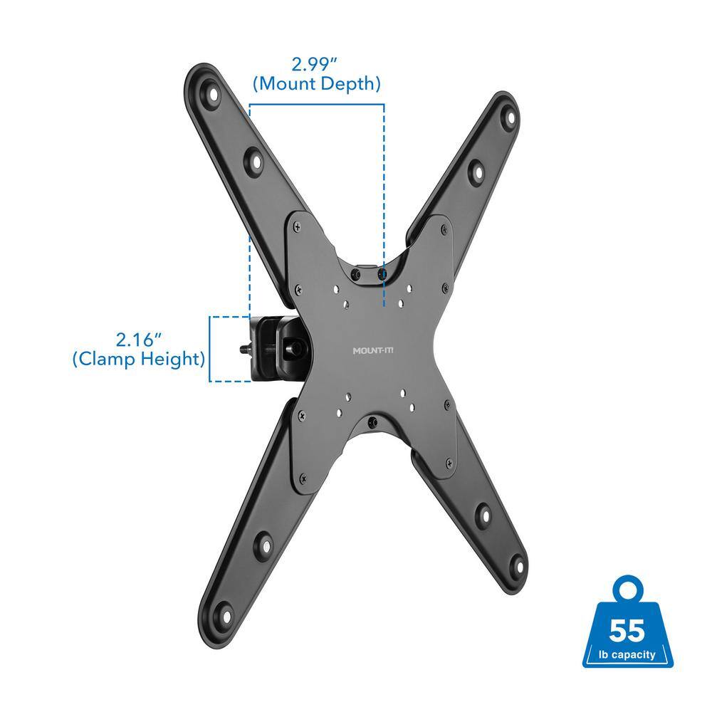 Mount-It! Full Motion Black Steel and Aluminum TV Pole Mount for 32" to 55" Screens