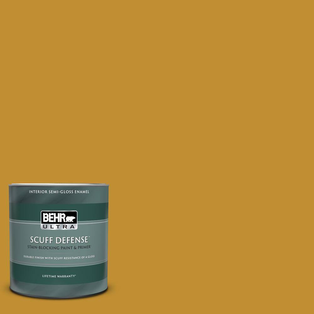 BEHR ULTRA 1 qt. M2907 Turmeric Extra Durable SemiGloss Enamel