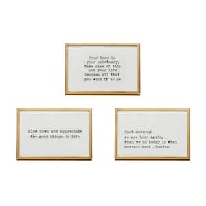 3-Pieces Metal and Glass Framed Engaging and Uplifting Accent Piece Typography Art Print 4 in. x 6 in.