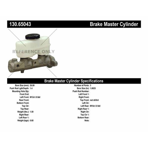 Centric Parts Brake Master Cylinder