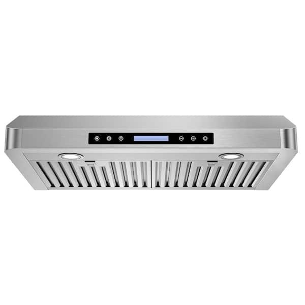 30 in. 900 CFM Ducted Under Cabinet Range Hood with 3 Venting Options, Remote, Touch Control LCD in Stainless Steel