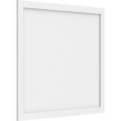 5/8 in. x 3-1/6 ft. x 2-5/6 ft. Cornell Flat Panel White PVC Decorative Wall Panel
