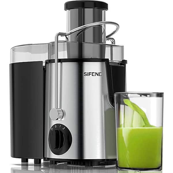 SIFENE Big Mouth Large 3 in. Feed Chute for Whole Fruits and Vegetables, Centrifugal Extractor, Easy to Clean, Non-BPA, Silver