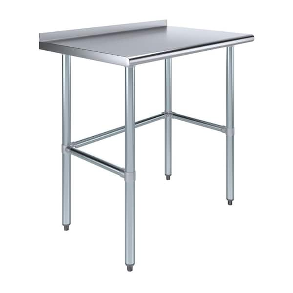 AMGOOD Stainless Steel 24 In. X 36 In. Open Base Kitchen Prep Table ...