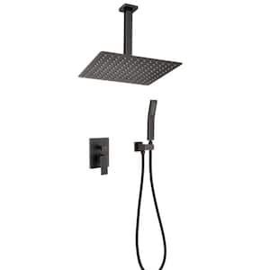 Single Handle 2-Spray Ceiling Mount 10 in. Shower Faucet 2.5 GPM with Adjustable Head in Oil-Rubbed Bronze