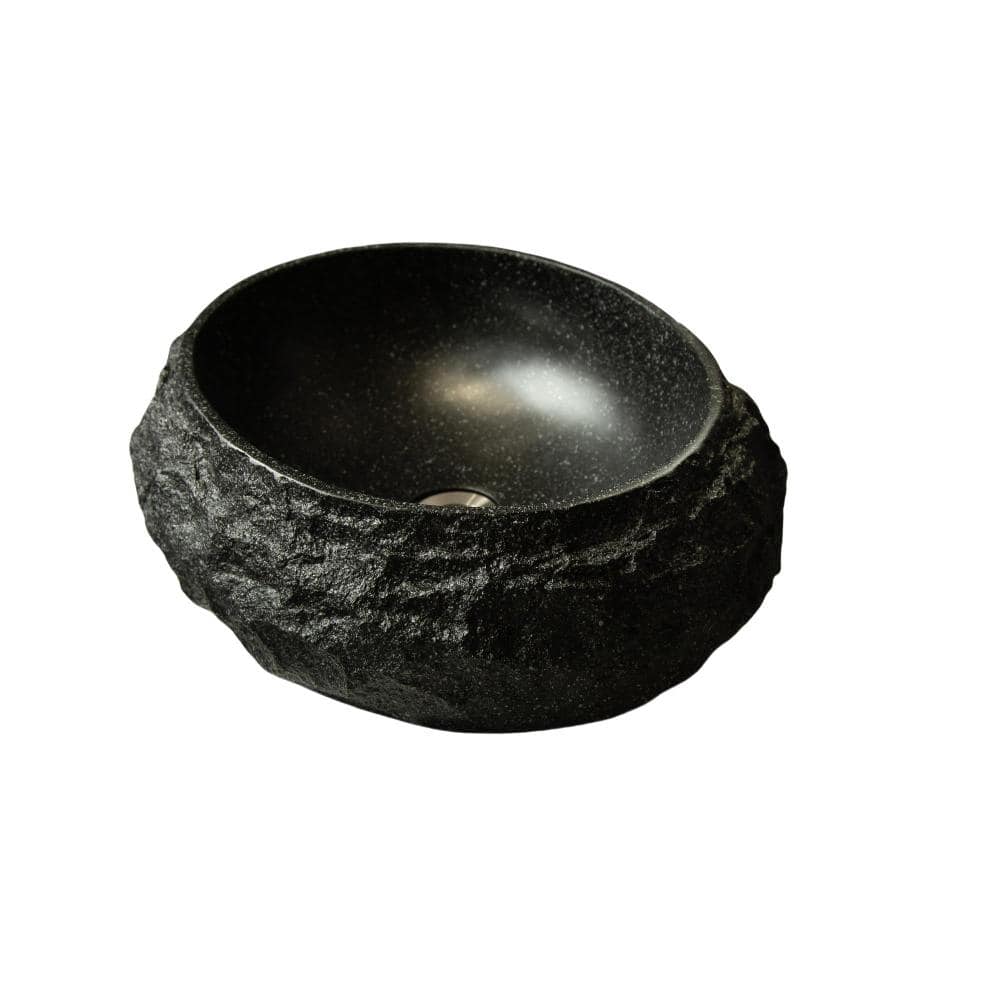 "18"" Bathroom Sink, Artistic Style Sink, Irregular Oval Resin Vessel Basin with Stone Pattern in Dark Gray" price history on PriceWatchPro