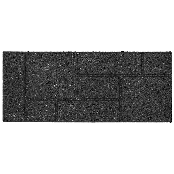 Multy Home Envirotile 10 in. x 24 in. Rectangle Black Cobblestone Rubber Stair Tread