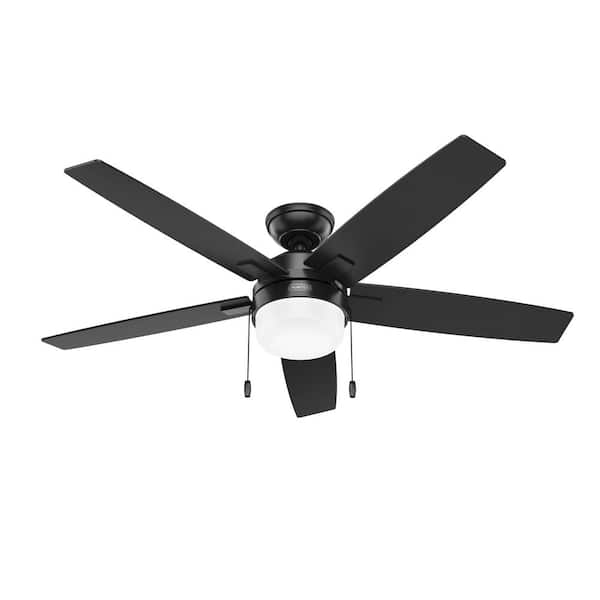 Hunter Anisten 52 in. Indoor Matte Black Ceiling Fan with Light Kit Included
