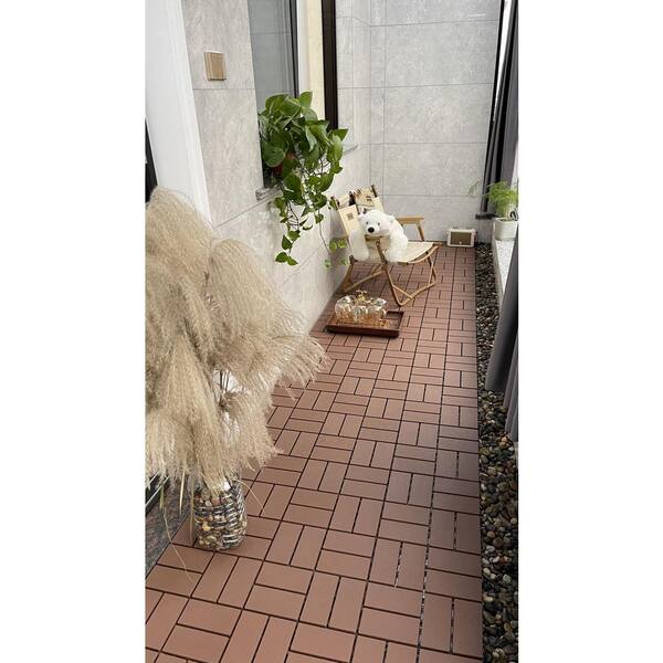 1 ft. x 1 ft. Plastic Deck Tile in Dark Gray for Outdoor Porch Poolside Balcony Backyard (44 Per Box)