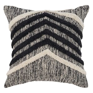 Eclectic Black Geometric Hypoallergenic Polyester 18 in. x 18 in. Indoor Throw Pillow