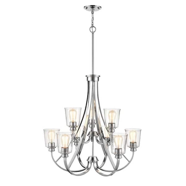 Millennium Lighting 9-Lights 29.25 in. Chrome Chandelier