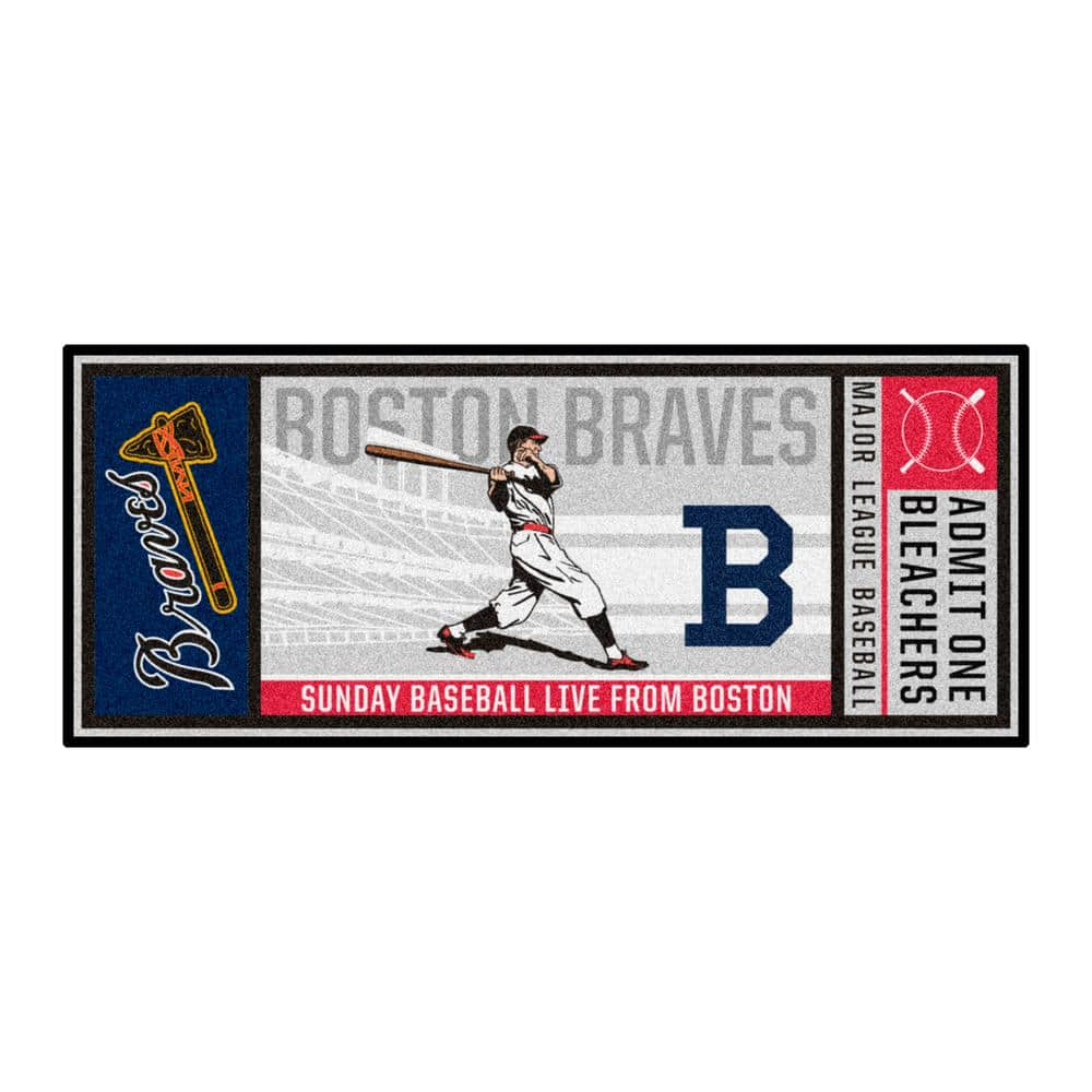 Wholesale Atlanta Braves Ticket Runner - Retro Collection MLB Home Rug -  30 x 72 SKU: 2042