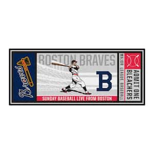 Boston Braves Gray 2 ft. 6 in. x 6 ft. Ticket Runner Rug