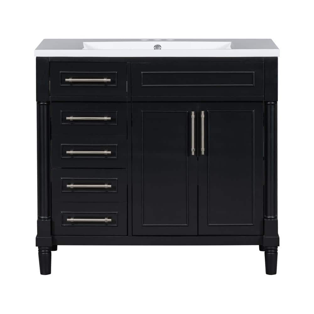 Modern Style 18 in. W x 36 in. D x 34 in. H Freestanding Bath Vanity in Bla