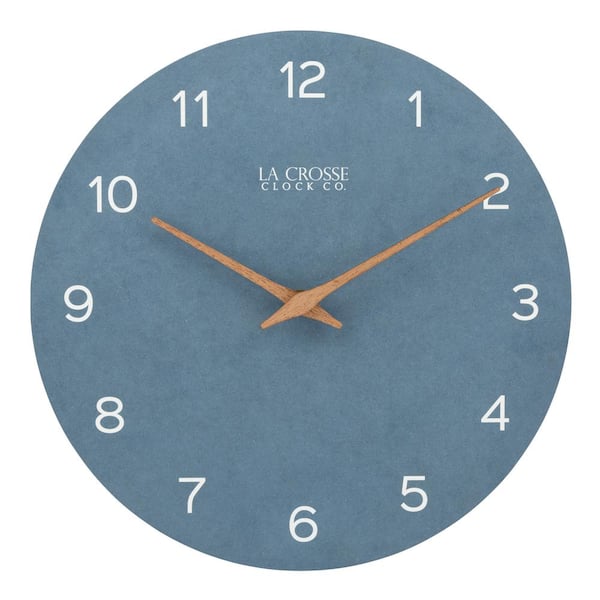 La Crosse Clock 12 In. Blue Tahoe Quartz Analog Wall Clock