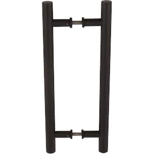15-3/4 in. Black Barn Door Hardware Double Sided Round Pull Handle
