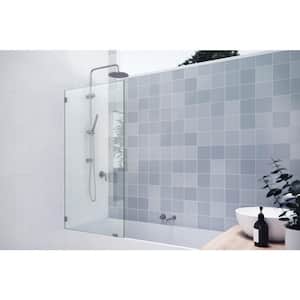 31 in. W x 58.25 in. H Fixed Frameless Shower Bath Panel