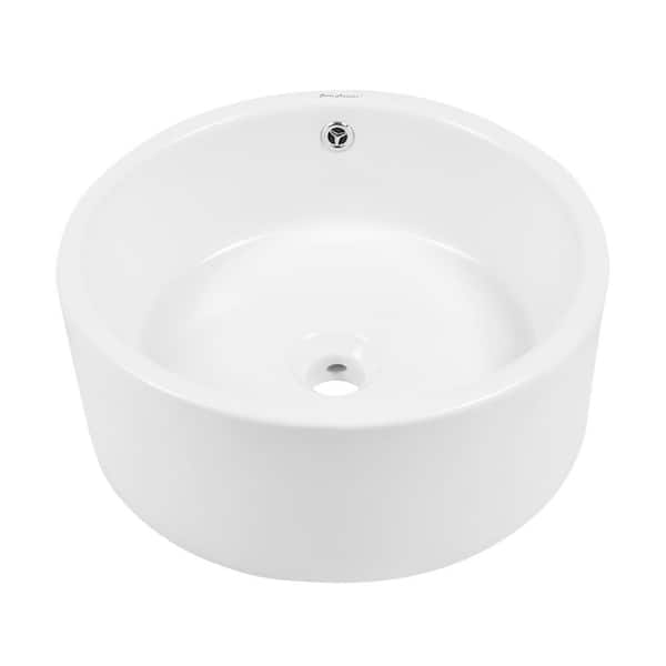 Swiss Madison Monaco Round Ceramic Bathroom Vessel Sink in White