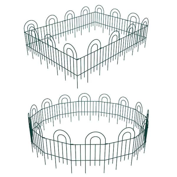 Dovelina 24 in. Green Metal Decorative Garden Border Fence