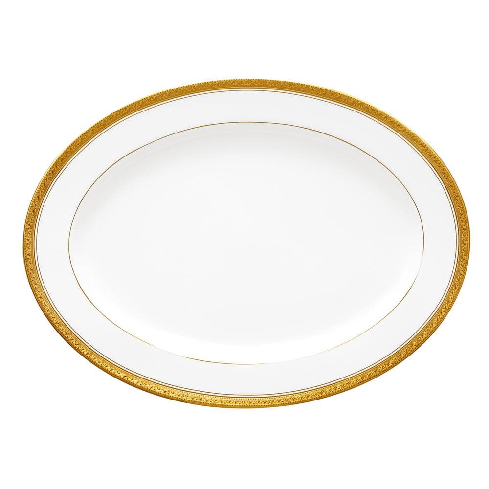 Noritake Crestwood Gold 16 in. (Gold) Porcelain Oval Platter