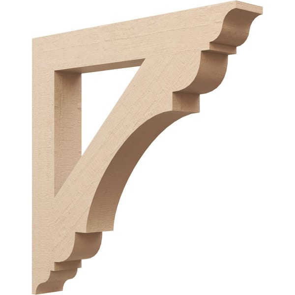 Ekena Millwork 5.5 in. x 40 in. x 40 in. Olympic Traditional Rough Cedar Woodgrain Timberthane Polyurethane Bracket, Primed Tan