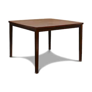 New Classic Furniture Dixon Espresso Wood Square Counter Table with Lazy Susan