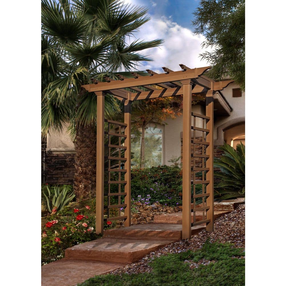 Carolina 88" Brown Vinyl Cottage Arbor