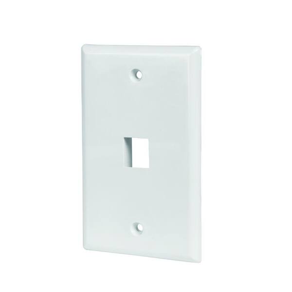 CE TECH 1-Port Wall Plate - White