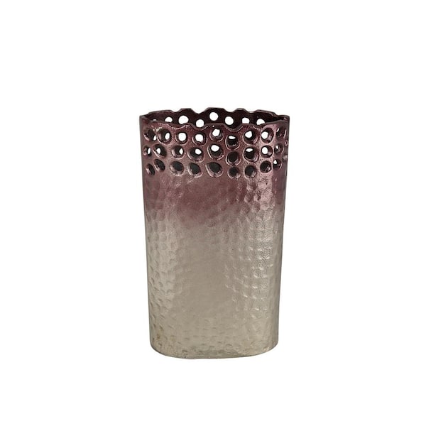 Unbranded 3" L x 6-3/4" W x 11-3/4" H, 2 Tone Aluminum Solid Vase, Centerpiece Home Decor, Decorative Vase.