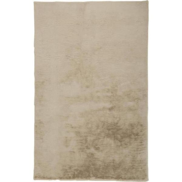 HomeRoots Tan 5 ft. x 7 ft. Solid Color Area Rug