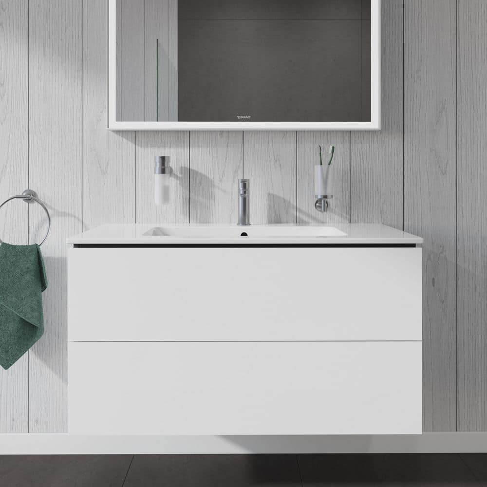 40.13'' White High Gloss Wall-Mounted Single Vanity