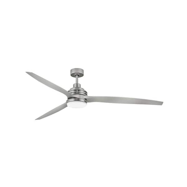HINKLEY ARTISTE 72 in. Indoor/Outdoor Integrated LED Brushed Nickel Ceiling Fan with Remote Control
