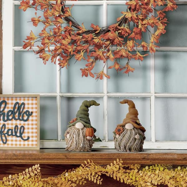 5 in. Brown Harvest Gnome Set of 2